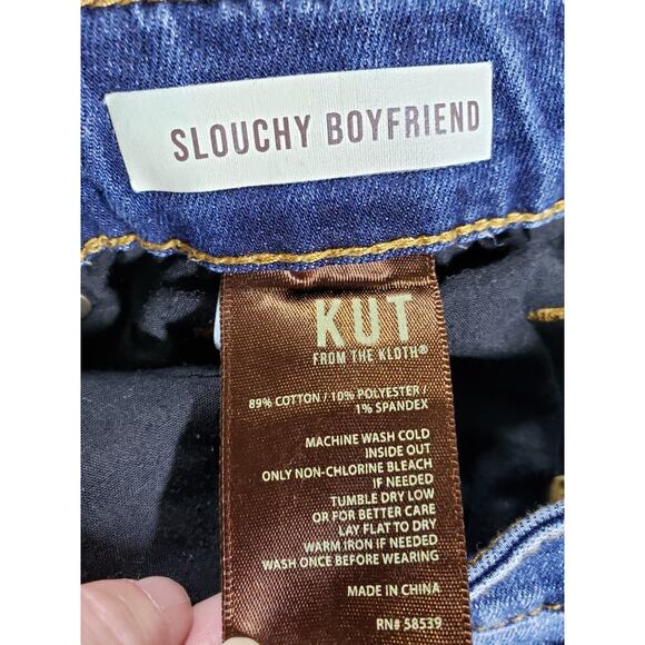 Kut From The Kloth Jeans Size 8 Womens Blue Stretch Mid Rise Slouchy Boyfriend - Picture 5 of 13